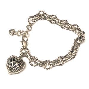 Brighton Bibi Heart Silver Tone Bracelet